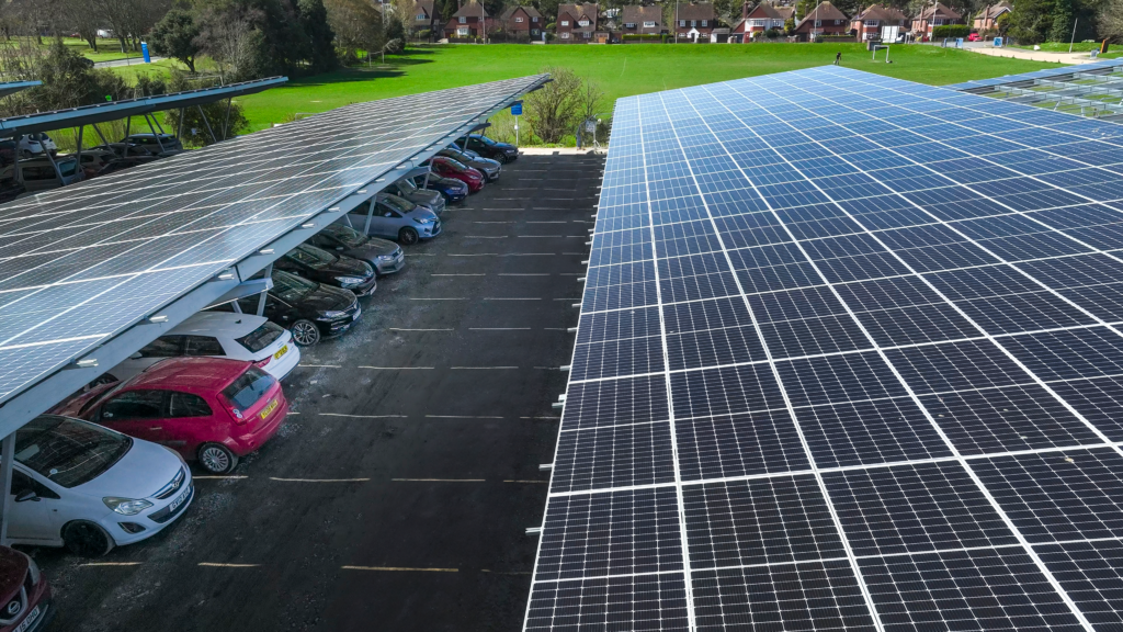 Veolia operates the first solar car park to deliver renewable energy for a hospital in the UK