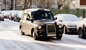 Cab in snow