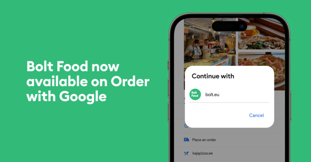 Bolt Food now available on Order with Google