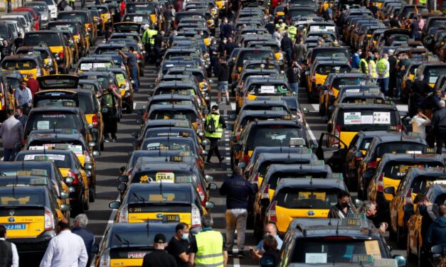 Taxi Drivers Bring Barcelona to a Standstill in Protest of Ride-Hailing Services